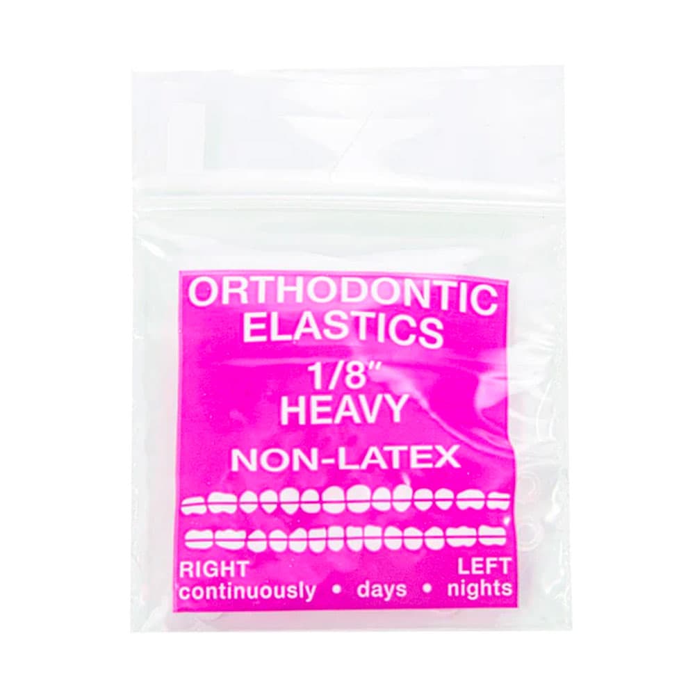 JMU Orthodontic Elastic, Heavy 1/8", Latex Free, Clear, 100/Bag - JMU Orthodontic Elastic, Heavy 1/8", Latex Free, Clear, 100/Bag - Image 1
