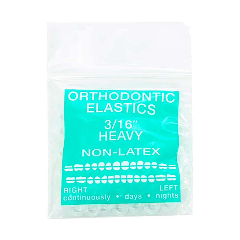 JMU Orthodontic Elastic, Heavy 3/16", Latex Free, Clear, 100/Bag - JMU Orthodontic Elastic, Heavy 3/16", Latex Free, Clear, 100/Bag - Image 1