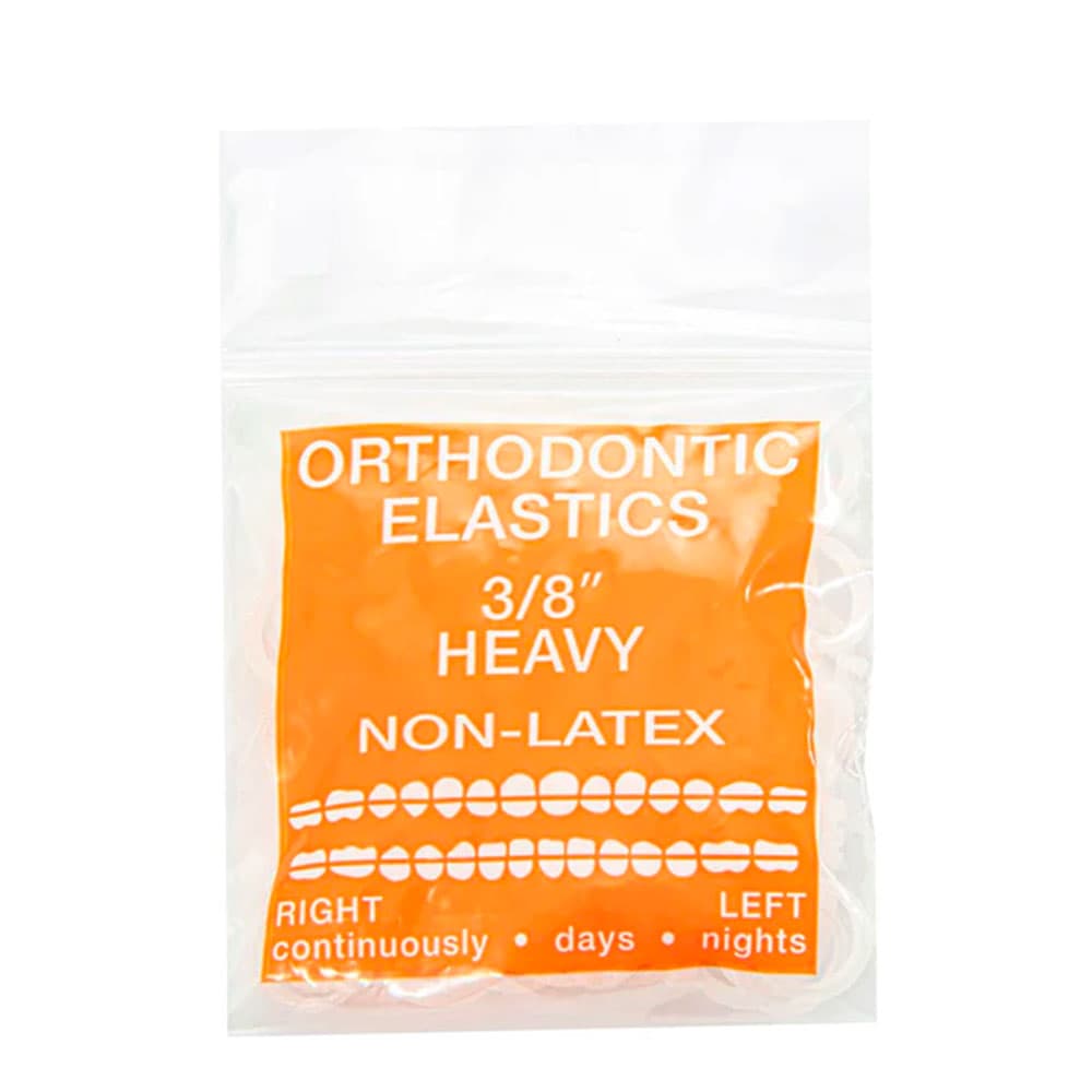 JMU Orthodontic Elastic, Heavy 3/8", Latex Free, Clear, 100/Bag - JMU Orthodontic Elastic, Heavy 3/8", Latex Free, Clear, 100/Bag - Image 1