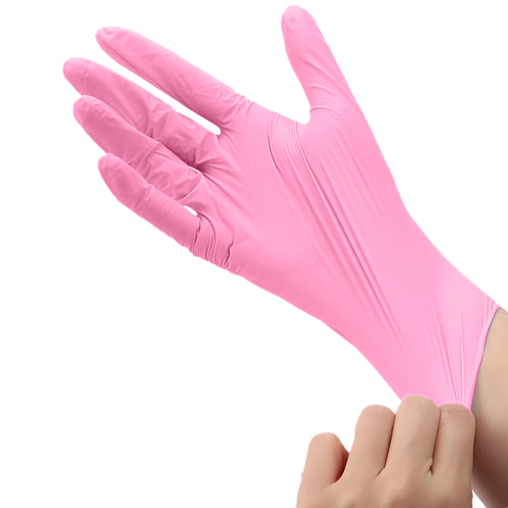 JMU Nitrile Exam Gloves, Powder Free, Medium, Pink, 1200/Case - JMU Nitrile Exam Gloves, Powder Free, Medium, Pink, 1200/Pk - Image 1