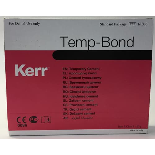 Kerr Temp-Bond Zinc Oxide Eugenol Temporary Cement Tubes Export Package, 50 g Base & 15 g Accelerator, Mixing Pad - Temp-Bond Tubes EXPORT PACKAGE - Zinc Oxide Eugenol temporary cement, 1 - 50 g - Image 1