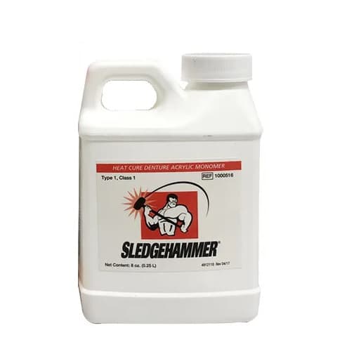 Sledgehammer Heat Cure Denture Acrylic Liquid, 8 Ounce Bottle thumbnail 3