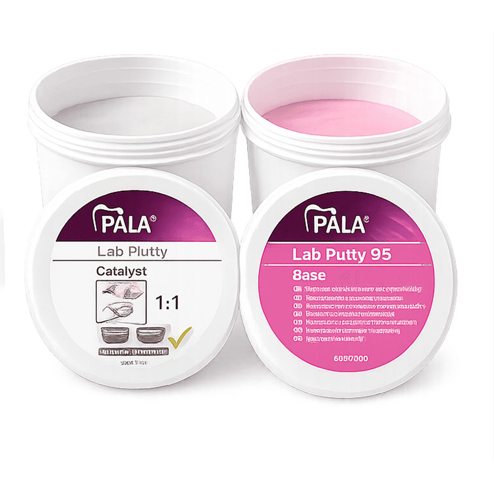 Kulzer Pala Lab Putty 65 Addition-Curing Silicone, Pink, 2.6 kg (2 x 1.3 kg), 1/Pk - Pala Lab Putty 65 Addition-Curing Silicone, Pink, 2.6KG (2 x 1.3KG), 1/Pk - Image 1