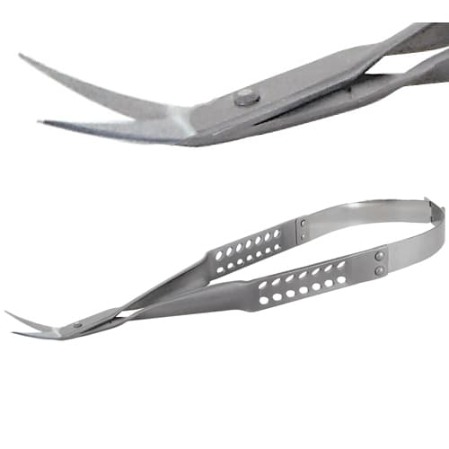 Laschal Periodontal Micro Scissors, 15.5 cm, 2.0 cm Curved Blades at 30 Degree Angle - Laschal 15.5 cm periodontal micro scissors w/ 2.0 cm curved blades at 30 degree - Image 1