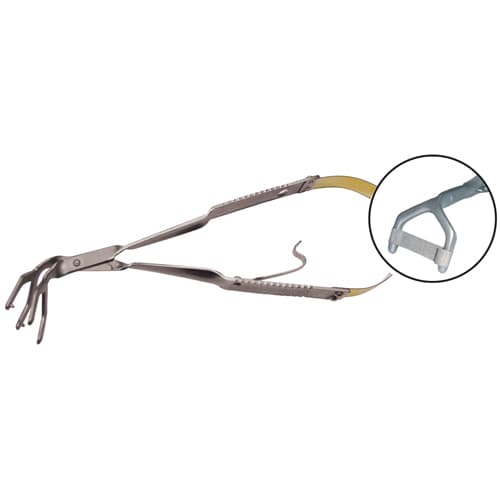 Laschal/Weinberg Angled Polishing Forceps with Thumb Lock, Double-Pronged - Laschal Angled polishing forceps with thumb lock. The Laschal/Weinberg - Image 1