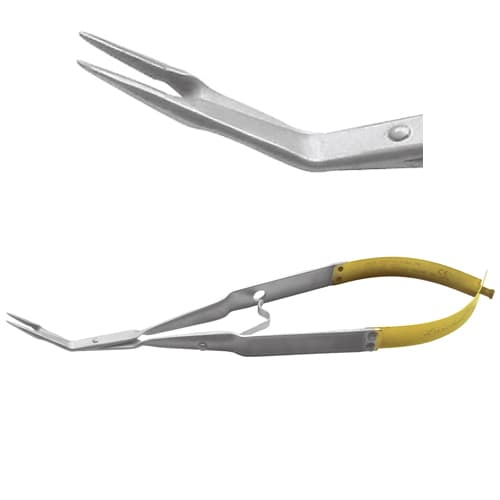 Laschal 45 Degree Angle N/S Steiglitz Style Forceps with Thumb Lock, Serrated Carbide Inserts - Laschal 45 degree angle N/S Steiglitz style forcep with thumb lock, serrated - Image 1