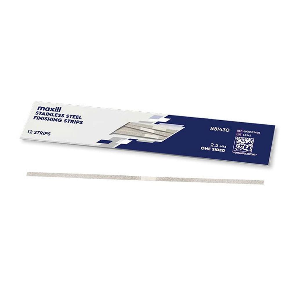 Maxill SS One Sided Finishing Strips, 2.5mm, 12/Pk - maxill SS One Sided Finishing Strips, 2.5mm, 12/Pk - Image 1