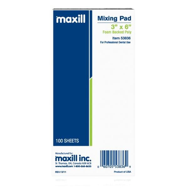 Maxill Foam Backed Poly Mixing Pad, 3" x 6", 100 Sheets/Pad, Single Pad - maxill 3" x 6" Foam Backed Poly Mixing Pad, 100 Sheets/Pad, Single Pad. - Image 1