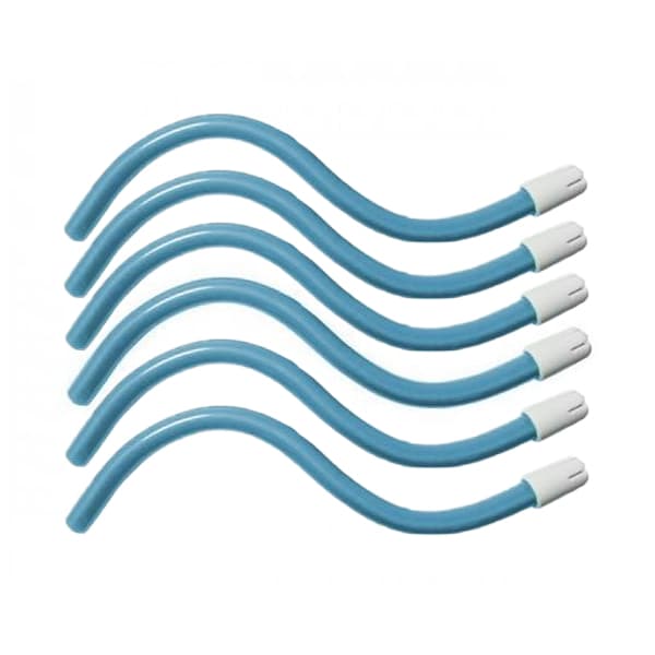 maxill Saliva Ejectors, Bendable, Blue with White Tip, 100/Bag - maxill Saliva Ejectors, Bendable, Blue with White Tip, 100/Bag - Image 1