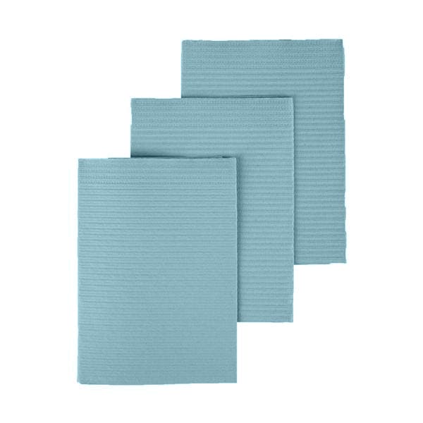 Medicom SafeBasics Dry-Back Plus Dental Bibs, 3-Ply Paper/1-Ply Poly, Aqua, 13" x 18", 500/Case, 8389 thumbnail 6