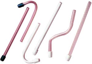 Medicom Clear with Blue Tip Disposable Plastic Saliva Ejector, Wire-Reinforced Tube, Bonded Tip, Bag of 100, #500-100 - Medicom Clear with Blue Tip disposable plastic Saliva Ejector - Image 1