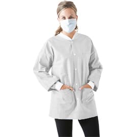 SafeWear Hipster Jacket, Small, White Frost, 45 g/m2 SMS, AAMI Level 2, 12/Pk, 8105-A thumbnail 16