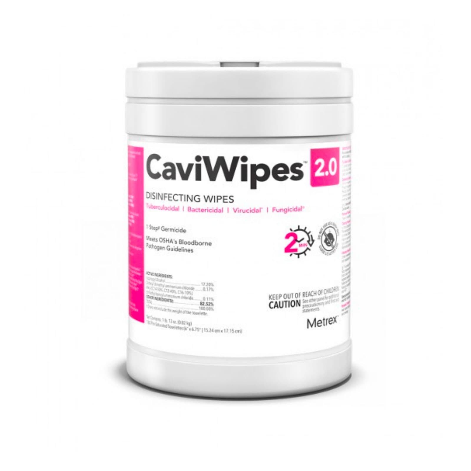 Metrex CaviWipes 2.0 Disinfecting Towelettes, Large, 160 Wipes/Can, 12 Cans/Case - CaviWipes 2.0 Towelettes, Large, 160/Can, 12/Case - Image 1