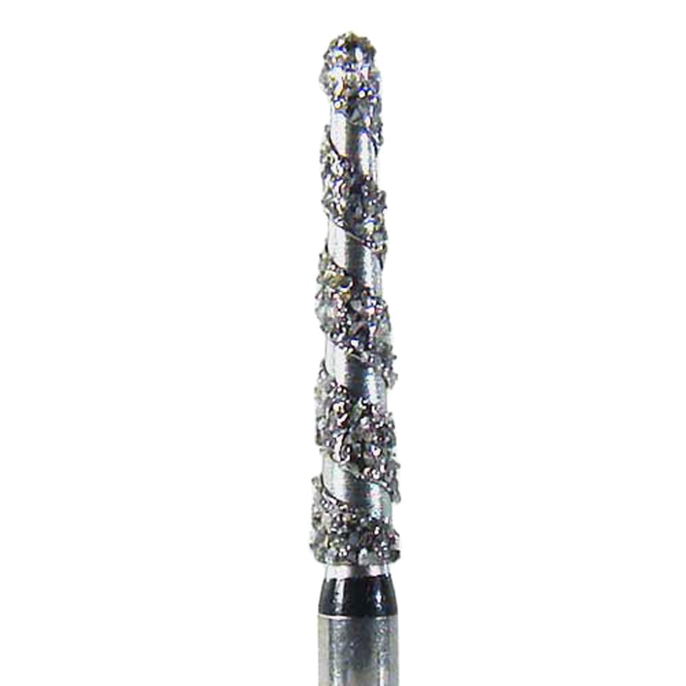 NeoDiamond NeoSpiral Disposable Diamond Bur, FG, Coarse, Green Ring, Round End Taper, 1.6 mm Diameter, 10.0 mm Length, 25/Pkg, 8116.10C thumbnail 4