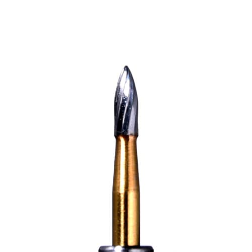 ODS Precision Carbide FG #7104 Flame Shaped 12-Blade Trimming and Finishing Bur, Pack of 10 - ODS Precision Carbide FG #7104 flame shaped, 12 blade trimming and finishing - Image 1