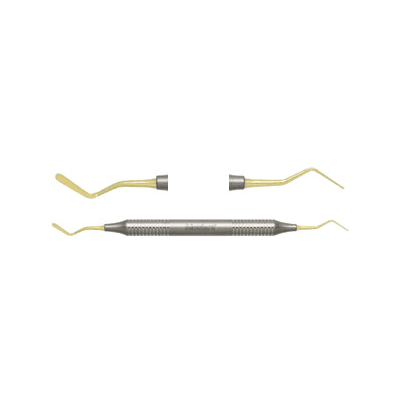 Nordent #4T Composite Placement Instrument, Double Paddle, Titanium Nitride Coated, DuraLite Round Handle, Double End thumbnail 5