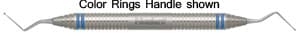 Nordent Excavator DE #11L Extra Long Shank Spoon, Double End, DuraLite ColorRings Handle, Stainless Steel thumbnail 4