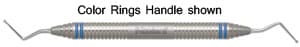 Nordent Excavator DE #12L Extra Long Shank Spoon, Double End, DuraLite ColorRings Handle, Stainless Steel thumbnail 4