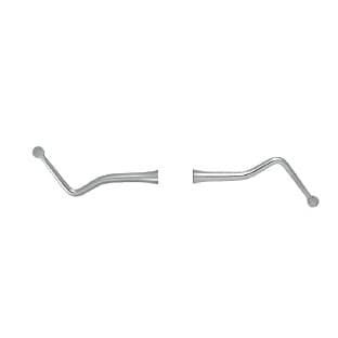 Nordent Excavator #14 (Size #20), Long Spoon, Double End, 2.4 mm Head Diameter, 10 mm Shank, 53° Angle, DuraLite® ColorRings™ Handle, Stainless Steel thumbnail 3
