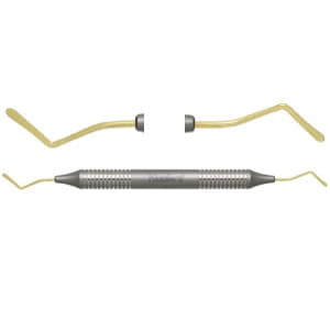 Nordent Composite Placement Instrument DE TiN Coated Double Paddle #LR Curved DuraLite Round Handle, LRT thumbnail 6