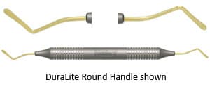 Nordent Composite Placement Instrument #LR, Curved Double Paddle, Titanium Nitride Coated, DuraLite ColorRings Handle, Stainless Steel, Double End thumbnail 4