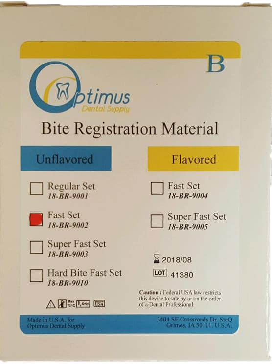 ODS Bite Registration Material, Unflavored Fast Set, 2 x 50 ml Cartridges with 6 Mixing Tips - ODS Bite Registration Material - Unflavored Fast Set. Package of 2 x 50 ml - Image 1