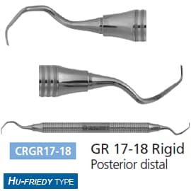 Osung GR 17-18 Rigid Gracey Curette, Stainless Steel Handle, American Type - Osung GR 17-18 Rigid Gracey curette with a stainless steel handle, American - Image 1