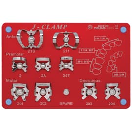 Osung Rubber Dam Clamp Kit, 9 Stainless Steel Clamps with Sterilization Stand, Sizes 210, 211, 2, 2A, 207, 201, 202, 203, 204 - Osung Rubber dam clamp kit of 9 stainless steel clamps and a sterilization - Image 1