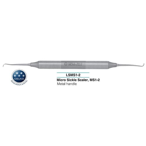 Osung MS 1-2 Micro Sickle Dental Scaler, Lightweight Hollow Stainless Steel Handle - Osung MS 1-2 Micro Sickle Dental Scaler with lightweight hollow stainless steel - Image 1