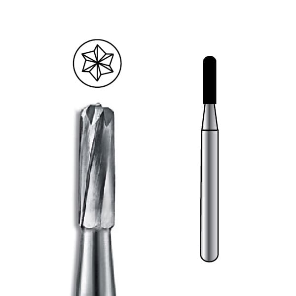 Pac-Dent #1158 Carbide Bur Straight Fissure Dome FG, Pack of 100 thumbnail 2
