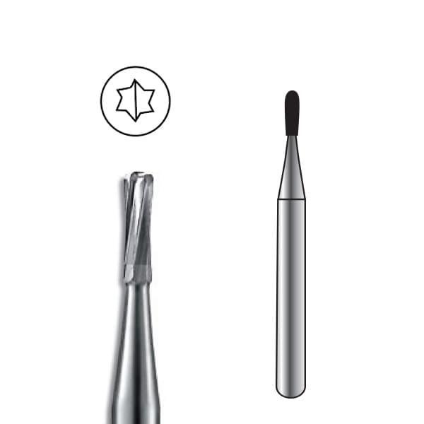 Pac-Dent #245 Carbide Bur, Amalgam Preparation, FG Short Shank, Pack of 10 thumbnail 2