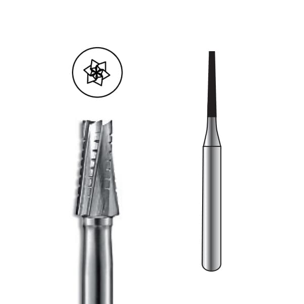 Pac-Dent HP #699L Taper Fissure Crosscut Carbide Bur, Clinic Pack of 100 Burs - Pac-Dent HP #699L Taper Fissure Crosscut Carbide Bur, Clinic Pack of 100 Burs. - Image 1
