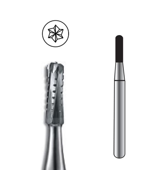 Pac-Dent FGOS #1557 Straight Dome Crosscut Oral Surgical Carbide Bur, Friction Grip, 25mm Length, 1.6mm Diameter, 10/Pk - Pac-Dent FGOS #1557 Straight Dome Crosscut Oral Surgical Carbide Bur, 10/Pk - Image 1