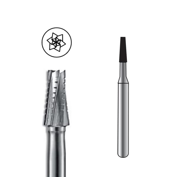 Pac-Dent #701 Carbide Bur Taper Fissure Crosscut FG Short Shank, Pack of 100 thumbnail 2