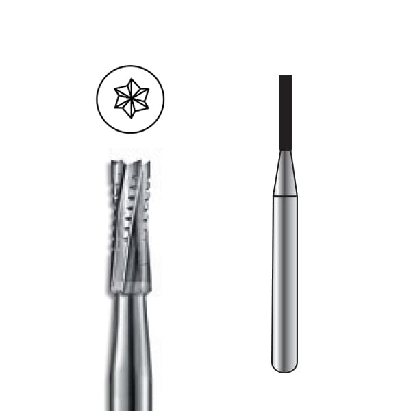 Pac-Dent FG #556L Straight Fissure Crosscut Carbide Bur, 10/Pk - Pac-Dent FG #556L Straight Fissure Crosscut Carbide Bur, Package of 10 Burs. - Image 1