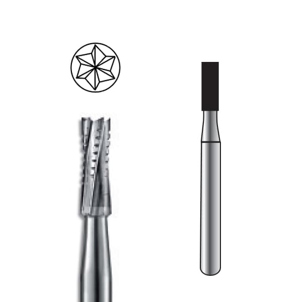 Pac-Dent HP #559 Straight Fissure Crosscut Carbide Bur, Pack of 10 - Pac-Dent HP #559 Straight Fissure Crosscut Carbide Bur, Pack of 10 Burs - Image 1