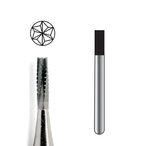 Pac-Dent HP #560 Straight Fissure Crosscut Carbide Bur, Package of 10 - Pac-Dent HP #560 Straight Fissure Crosscut Carbide Bur, Package of 10 Burs. - Image 1