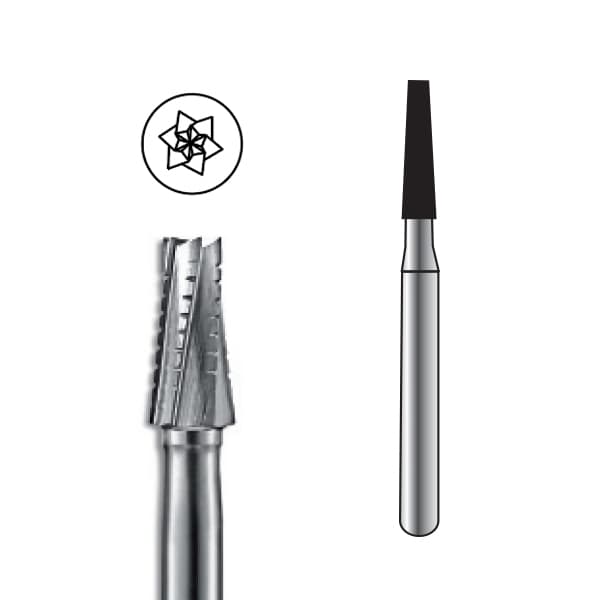 Pac-Dent HP #702L Taper Fissure Crosscut Carbide Bur, Package of 10 - Pac-Dent HP #702L Taper Fissure Crosscut Carbide Bur, Package of 10 Burs. - Image 1