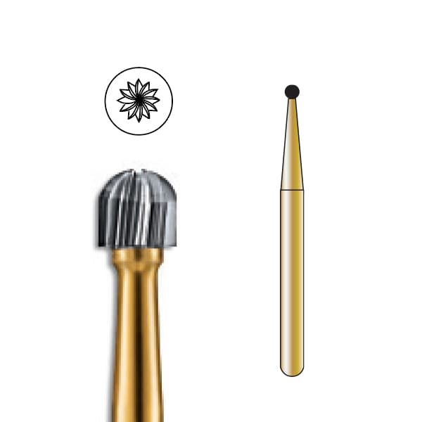 Pac-Dent FG #7002 12-Blade Round Trimming and Finishing Carbide Bur, Clinic Pack of 100 - Pac-Dent FG #7002 12 Blade Round Trimming and Finishing Carbide Bur, Clinic Pack of 100 Burs. - Image 1