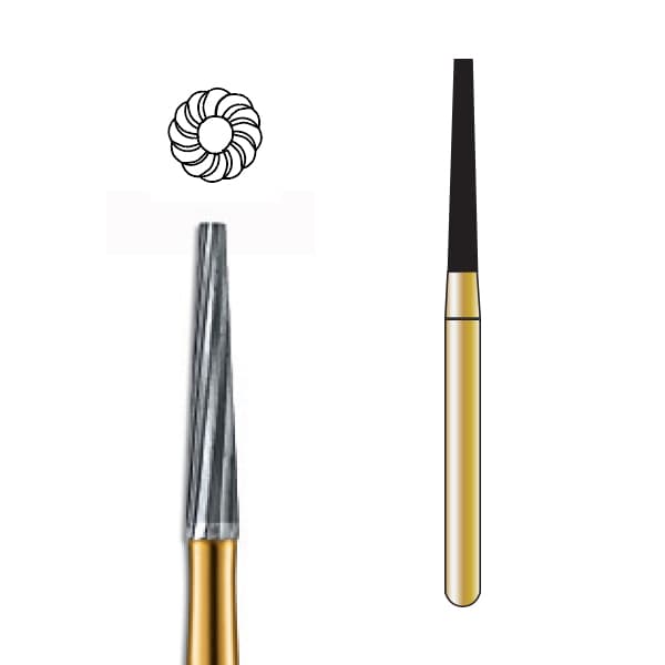 Pac-Dent FG #7204 12-Blade Taper Finishing Carbide Bur, Clinic Pack of 100 - Pac-Dent FG #7204 12 Blade Taper Finishing Trimming and Finishing Carbide Bur, Clinic Pack of 100 Burs. - Image 1