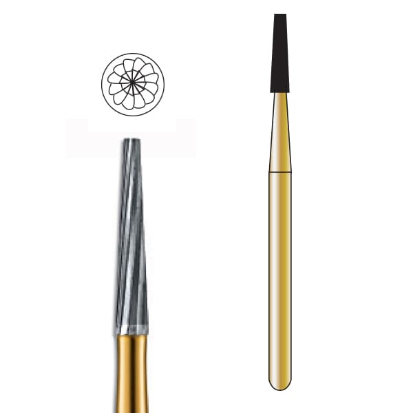 Pac-Dent FG #7714 12-Blade Taper Finishing Carbide Bur, Clinic Pack of 100 - Pac-Dent FG #7714 12 Blade Taper Finishing Trimming and Finishing Carbide Bur, Clinic Pack of 100 Burs. - Image 1
