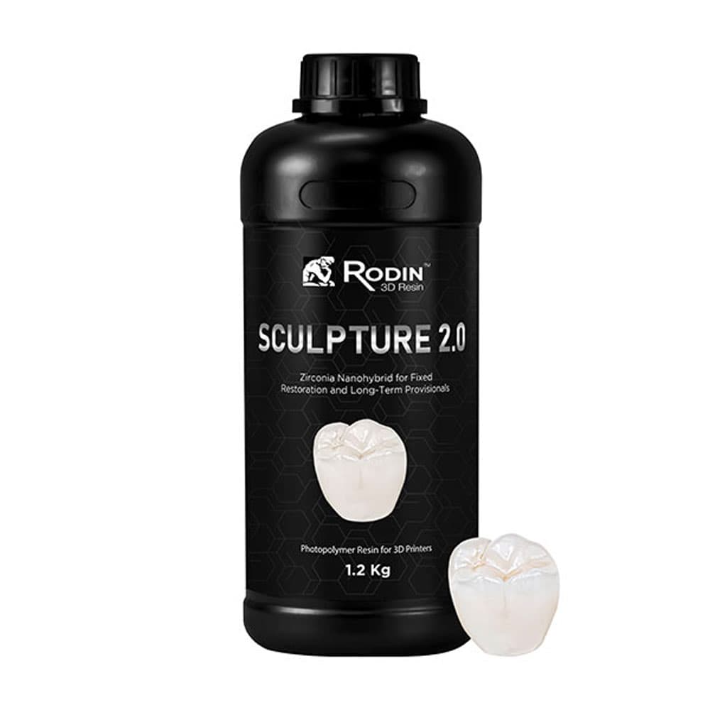 Rodin™ Sculpture 2.0 Zirconia Nanohybrid 3D Resin, Shade C1, 1.2kg Bottle, #23880 thumbnail 5