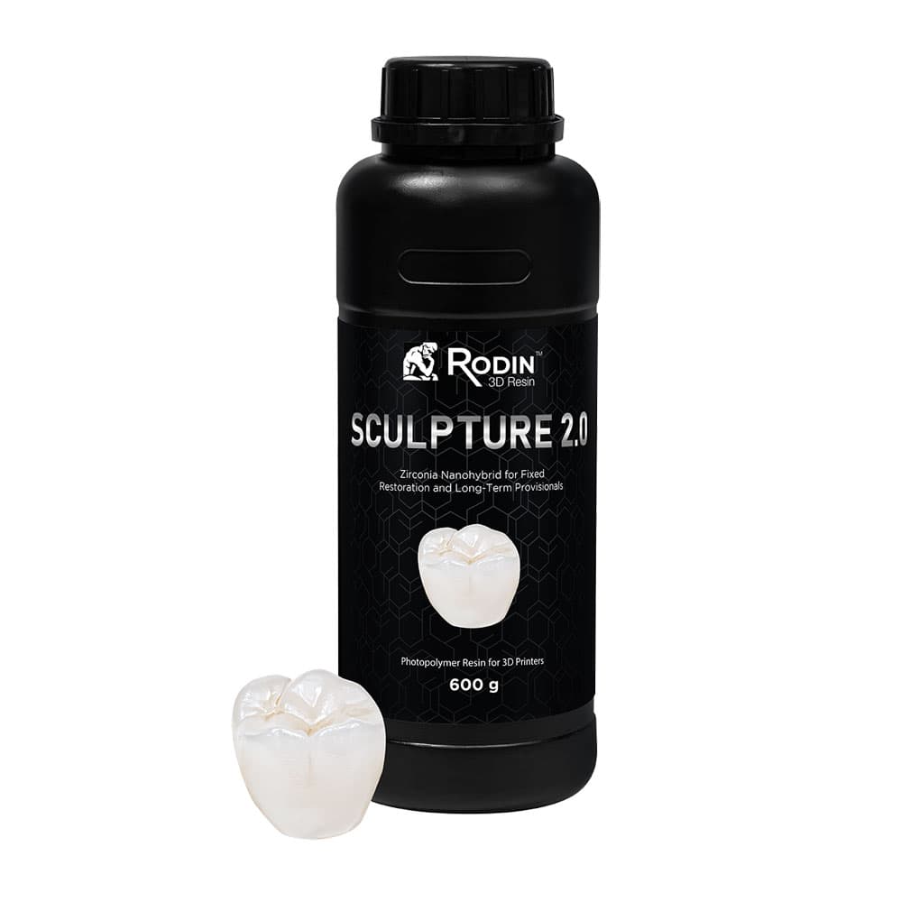 Pac-Dent Rodin Sculpture 2.0 Ceramic Nanohybrid 3D Resin, Shade B2, 600g Bottle, 1/Pk, 23890 thumbnail 6