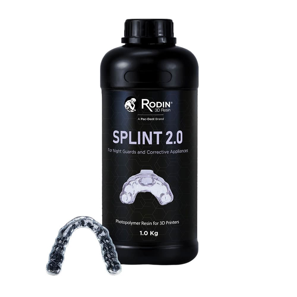 Pac-Dent Rodin Splint 2.0 Rigid 3D Printing Resin, 1kg Bottle, 1/Pk - Rodin Splint 2.0, Rigid, 1kg/Bottle, 1/Pk - Image 1