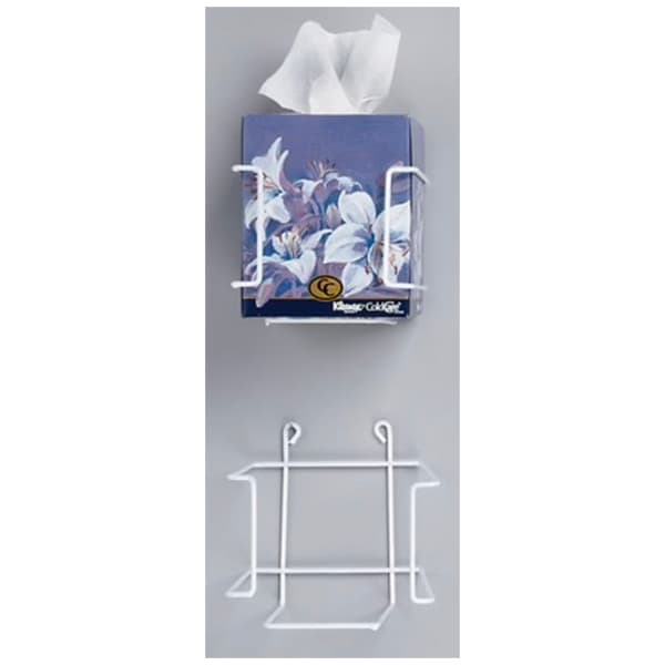 Hold-It Square Tissue Box Holder, White Plastic, 5" x 5" x 4.25", Mountable, Palmero thumbnail 3