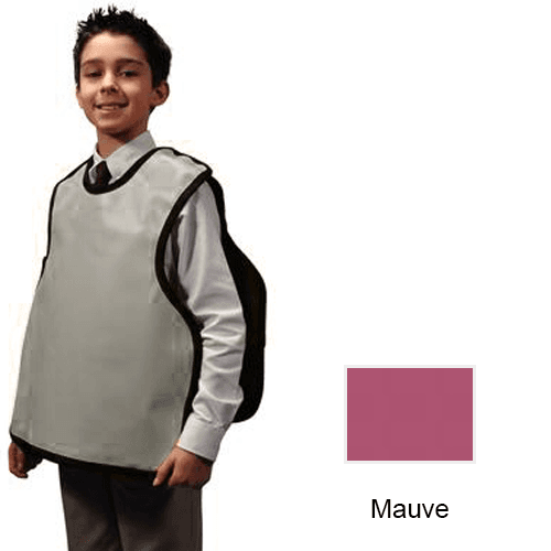 Palmero Cling Shield Child Pano Dual X-Ray Apron, Mauve Vinyl with Black Binding, 0.3mm Lead-Lined, 19-7/8" x 19-1/2", No Collar thumbnail 3