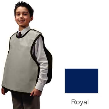 Palmero Child Pano Dual X-Ray Apron, Royal Blue Vinyl with Black Binding, 19 7/8" x 19 1/2", 0.3mm Lead-Lined - Palmero Child Pano Dual X-Ray Apron, Royal Blue Vinyl with black binding, 19 - Image 1