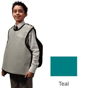 Palmero Cling Shield Child Pano Dual X-Ray Apron, Teal Vinyl with Black Binding, 0.3mm Lead-Lined, No Collar, 19 7/8" x 19 1/2" thumbnail 3