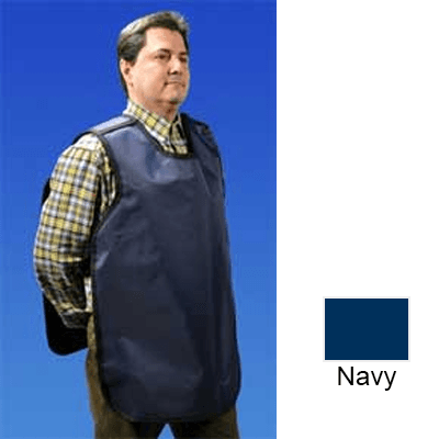Palmero Cling Shield Lead-Free Adult Pano Dual X-Ray Apron, Navy Nylon with Black Binding, No Collar, 22.5" x 26.5", 0.3mm thumbnail 2