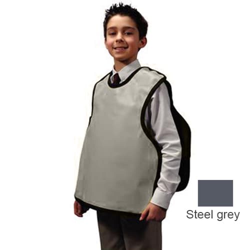 Palmero Cling Shield Child Pano Dual X-Ray Apron, Steel Grey Vinyl with Black Binding, 0.3mm Lead-Lined, No Collar, 19-7/8" x 19-1/2" thumbnail 3